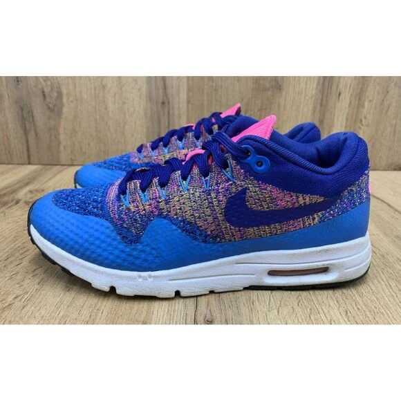 Nike Women Air Max 1 Ultra Flyknit Running Shoes Photo Blue Rose Blast Size 7.5 - Picture 3 of 16
